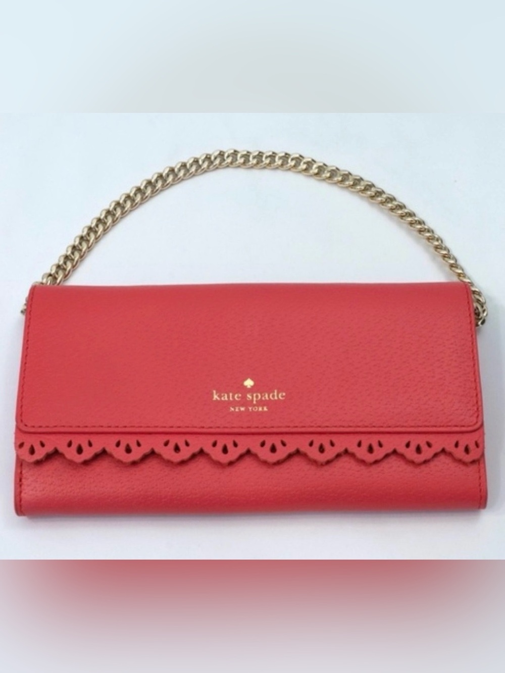 Kate Spade Milou  convertible clutch/ wallet with detachable gold chain